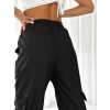 Paça Lastik Kargo Cep Pantolon-SİYAH