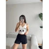 Panda Desen Şortlu Pijama Takımı