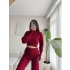 Pantolon & Crop Triko İkili Takım - MÜRDÜM