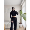 Pantolon & Crop Triko İkili Takım - SİYAH