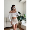 Madonna Yaka Crop - BEYAZ