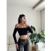 Madonna Yaka Crop - SİYAH