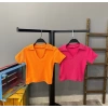 Polo Yaka Kaşkorse Crop-TURUNCU
