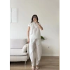 Poplin Balon Pantolon Takım - BEYAZ
