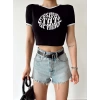 Positive State Of Mind Crop-SİYAH