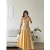 Pötikareli Midi Elbise - SARI
