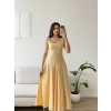 Pötikareli Midi Elbise - SARI