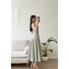 Pötikareli Midi Elbise - YEŞİL