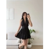 Premium Boyundan Bağlamalı Elbise - SİYAH