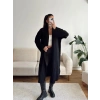 Şal Yaka Uzun Triko Hırka - SİYAH