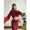 Salaş Crop & Etekli Takım - BORDO