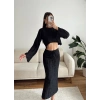Salaş Crop & Etekli Takım - SİYAH