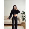 Salaş Crop & Pantolon Takım - SİYAH