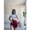 Sandy Şort Etek - BORDO