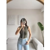 Şerit Fermuar Crop - HAKİ