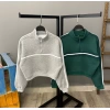 Şeritli Fermuar Detay Oversize Sweat-GRİ