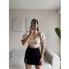 Sırt Bağcıklı Karpuz Kol Crop - BEJ