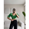 Sırt Bağcıklı Karpuz Kol Crop - YEŞİL