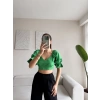 Sırt Bağcıklı Karpuz Kol Crop - YEŞİL