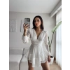 Bel Korse Şortlu Elbise - BEYAZ
