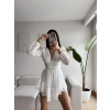Bel Korse Şortlu Elbise - BEYAZ