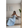 Sırt Çapraz Askılı Elbise - MAVİ