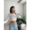 Sırt Dekolte Crop - BEYAZ