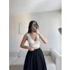 Sırt Dekolte Dantelli Bralet - BEYAZ