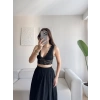 Sırt Dekolte Dantelli Bralet - SİYAH