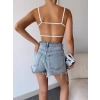 Sırt Detay Askılı Crop-BEYAZ