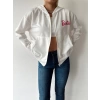 Sırt Detay Cepli Barbie Hırka-BEYAZ