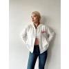 Sırt Detay Cepli Barbie Hırka-BEYAZ
