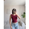 Sırt Kare Crop - BORDO