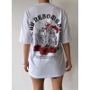 Sırt Ve Ön Baskılı Unisex Oversize T-shirt-BEYAZ