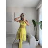 Şortlu Crop Tül Elbise Takım - SARI