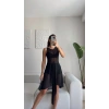 Şortlu Crop Tül Elbise Takım - SİYAH