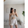 Straplez Crop & Şortlu Takım - BEJ