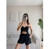 Straplez Crop & Şortlu Takım - SİYAH