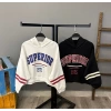 Superior-1975 Kol Şerit Oversize Sweatshirt-BEYAZ