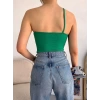 Tek Omuz Askılı Crop-YEŞİL