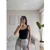 Tek Omuz Biyeli Crop - SİYAH