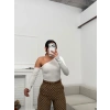 Tek Omuz Crop - BEYAZ
