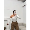 Tek Omuz Crop - BEYAZ