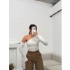 Tek Omuz Crop - BEYAZ
