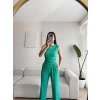 Tek Omuz Crop & Pantolon Takım - BENETTON YEŞİLİ
