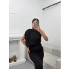 Tek Omuz Drapeli Elbise - SİYAH