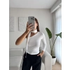 Tek Omuz Fularlı Bluz - BEYAZ