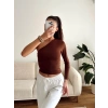 Tek Omuz Kuşaklı Crop - KAHVE