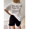 The Art Come From Life Unisex Oversize T-shirt-BEYAZ