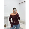 Tokalı Madonna Bluz - BORDO